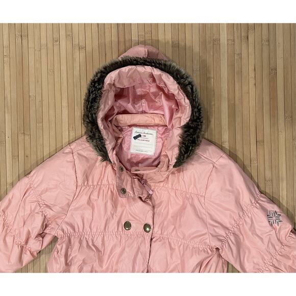 Hanna Andersson Down Girls City Puffer Coat Pink Size 10 140 - Picture 6 of 10